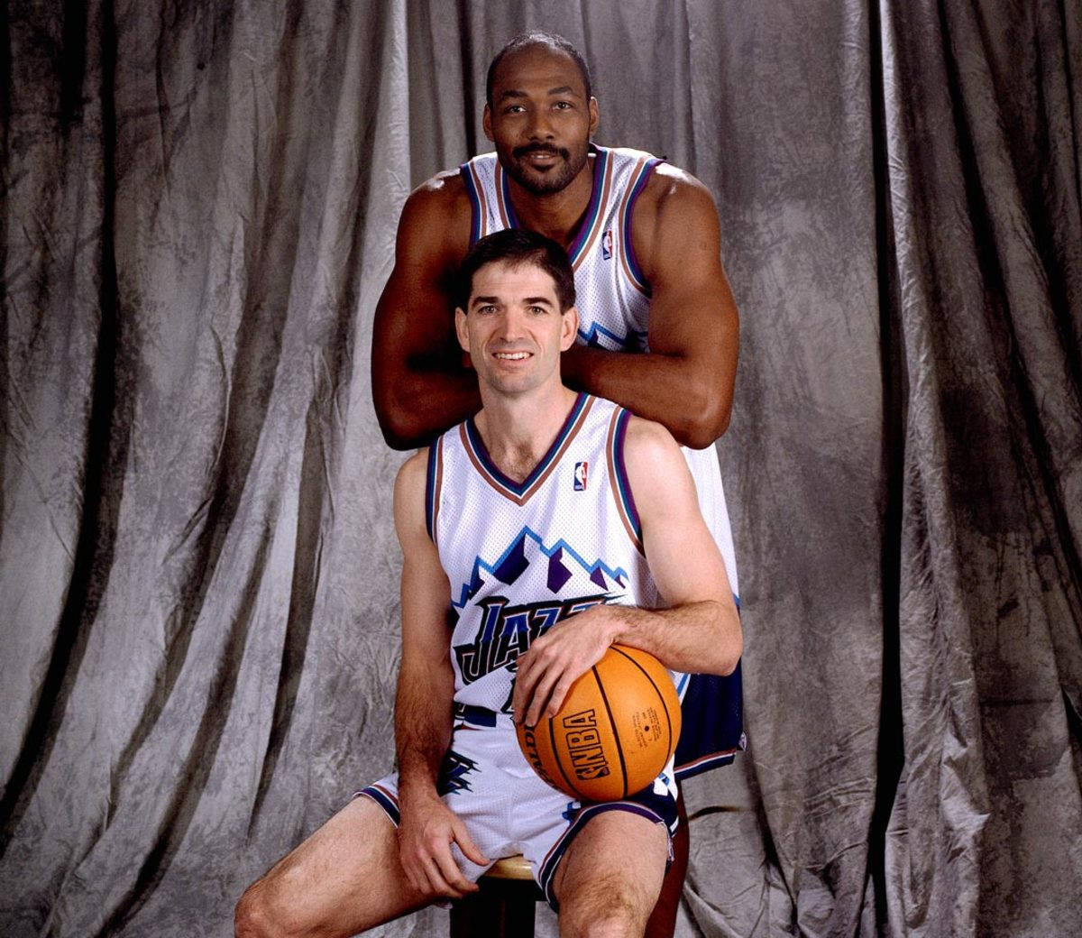 John Stockton And Karl Malone Taking A Picture