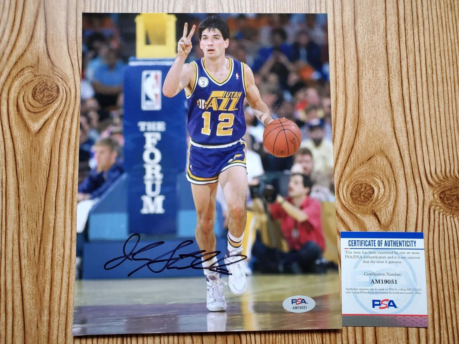 John Stockton Autographed Photo Background