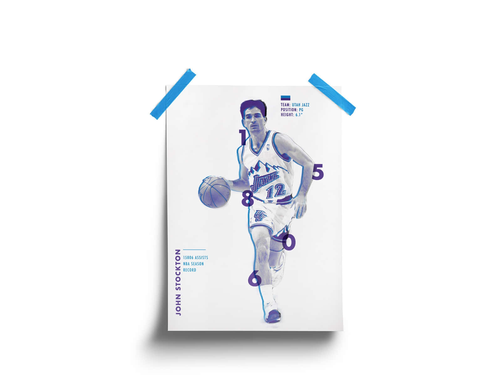 John Stockton Poster Design Background