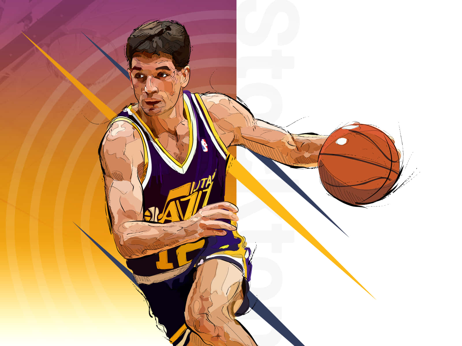 John Stockton Vector Art Background