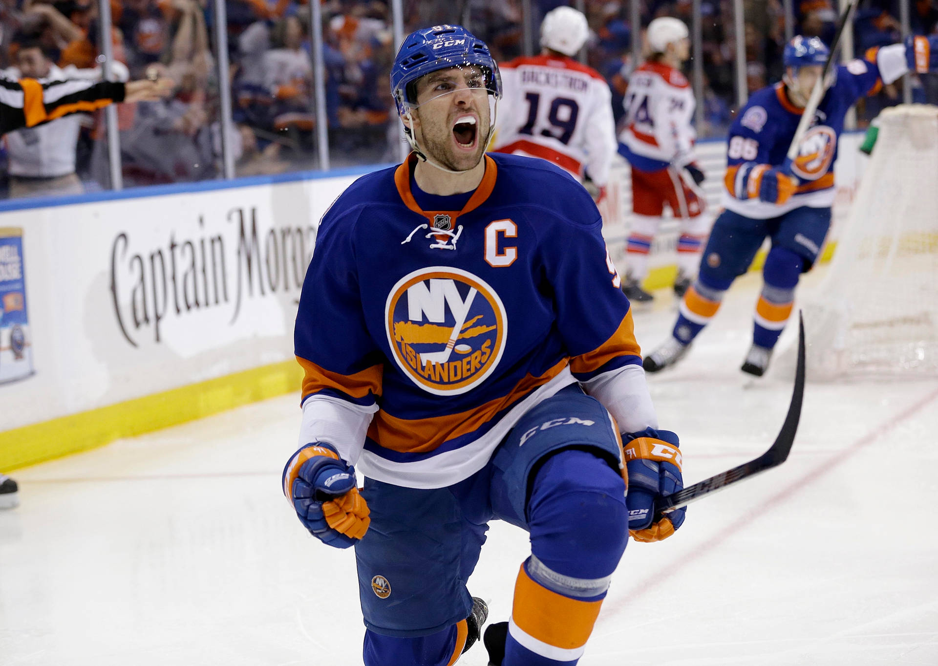 John Tavares Hyped Up New York Islanders Background