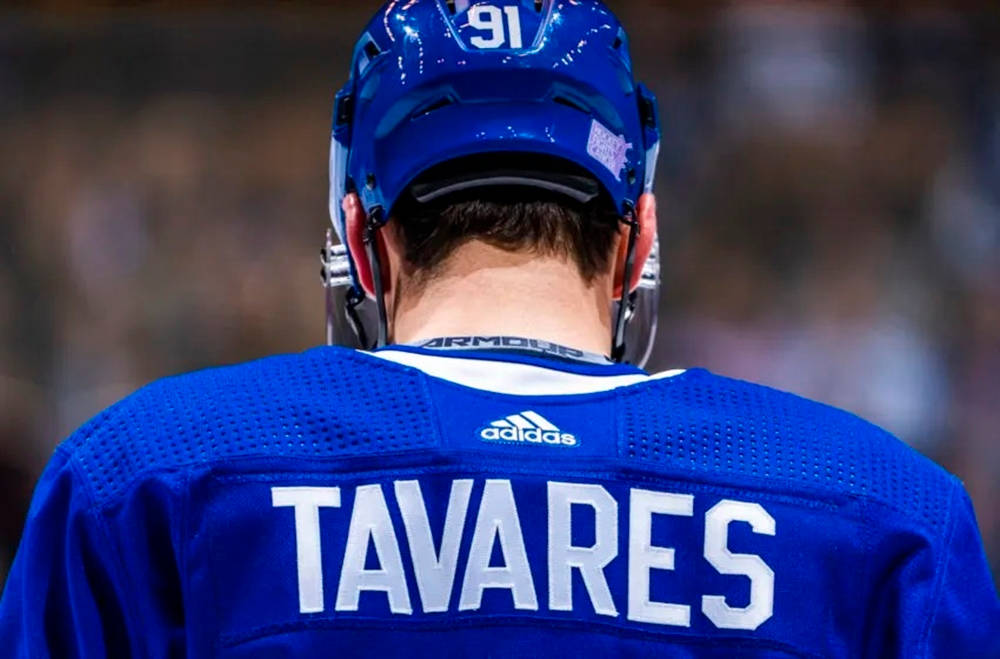 John Tavares In Blue Jersey Background