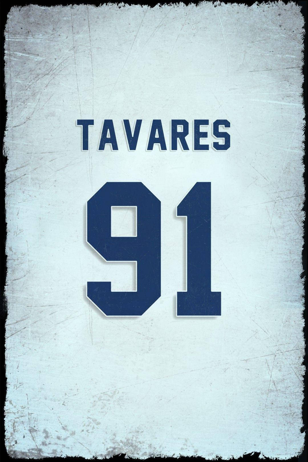 John Tavares Number 91 White Poster Background