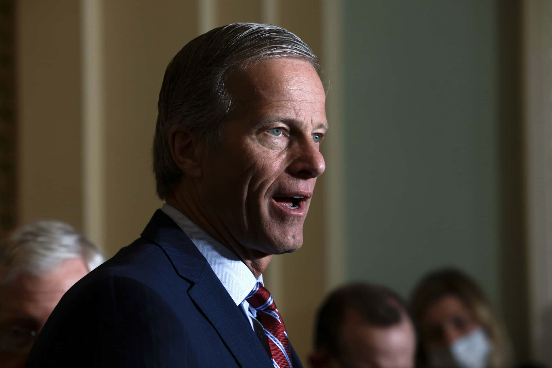 John Thune Speaking Side View Background