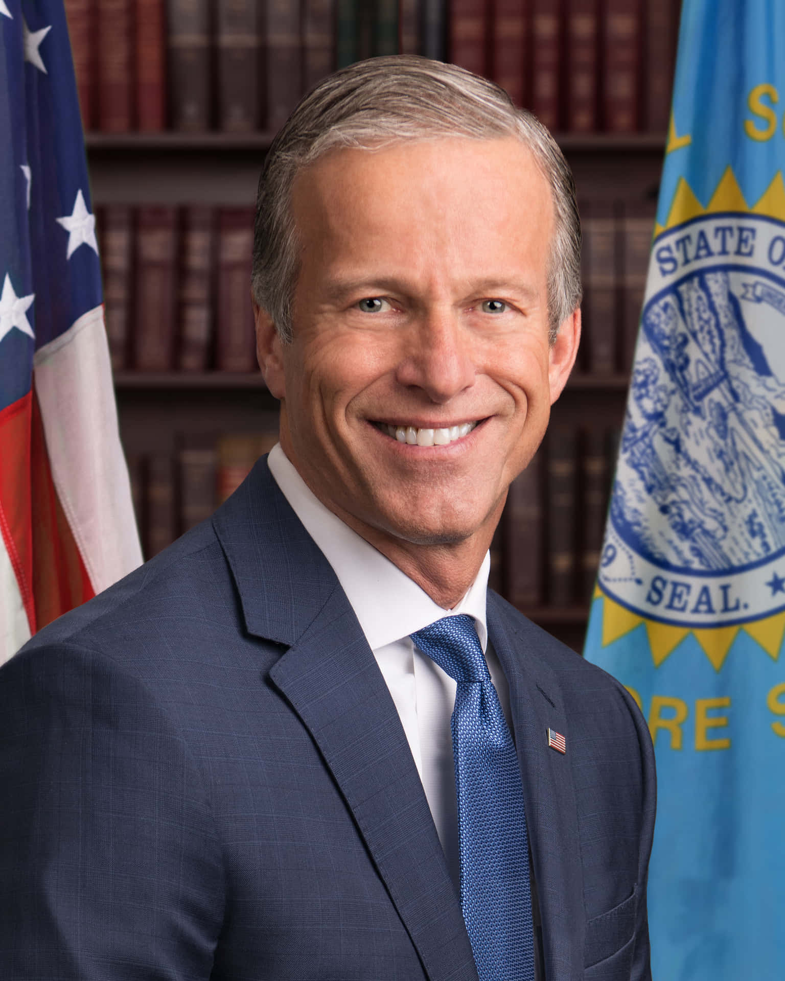 John Thune Us And State Flag Background
