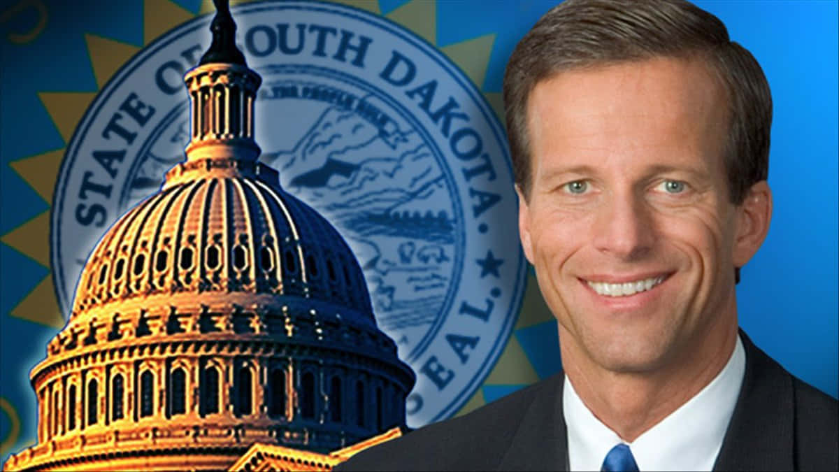 John Thune With State Seal Background