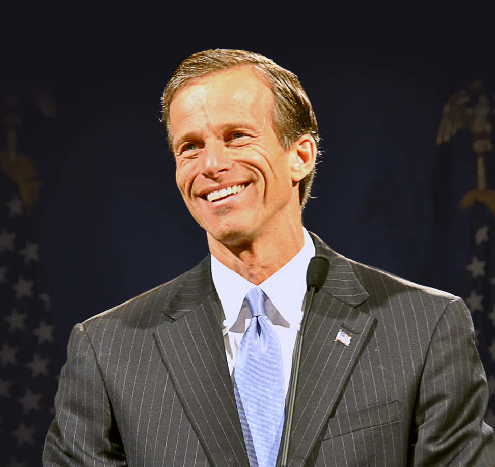 John Thune With Wide Smile Background
