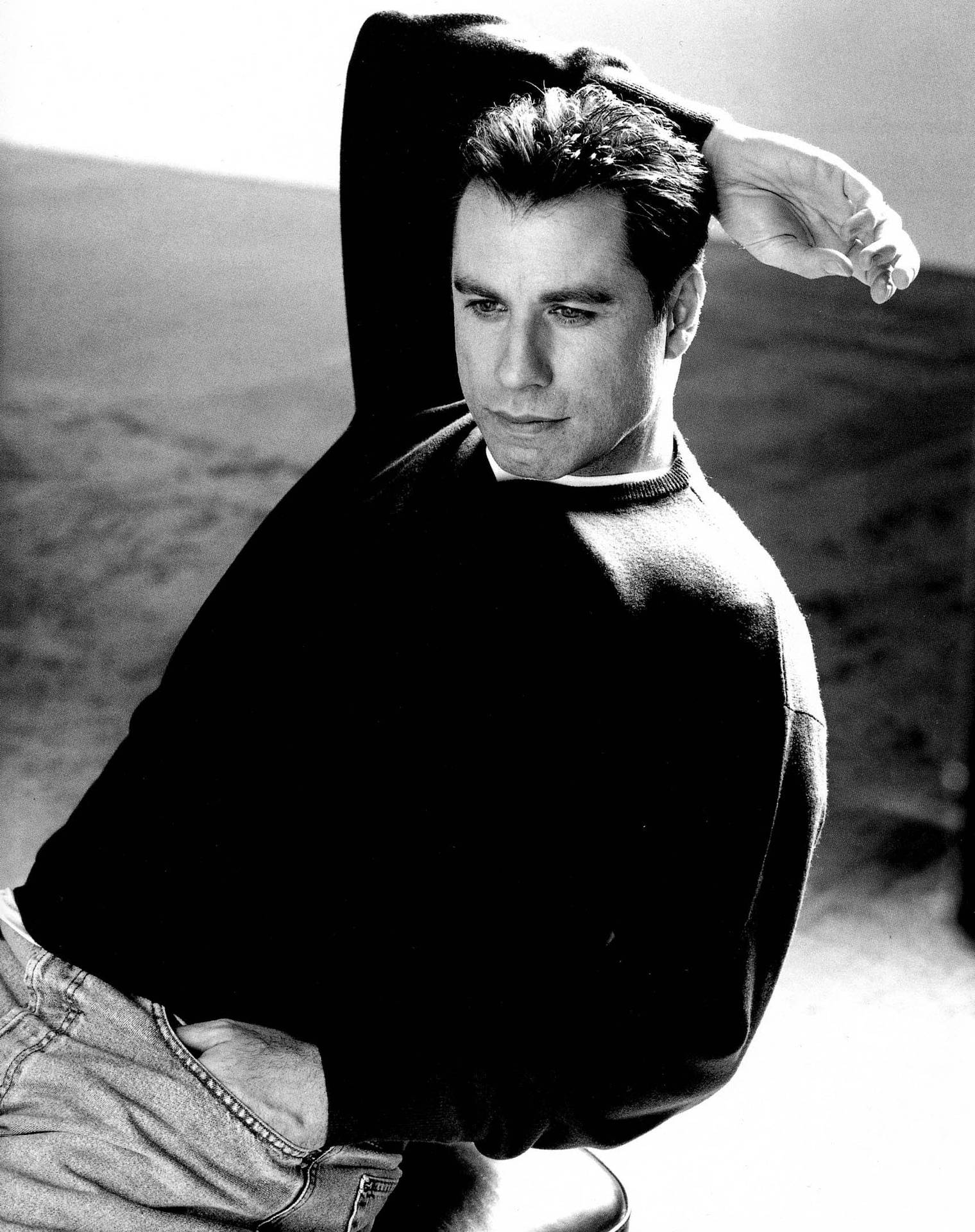 John Travolta Black And White Photograph