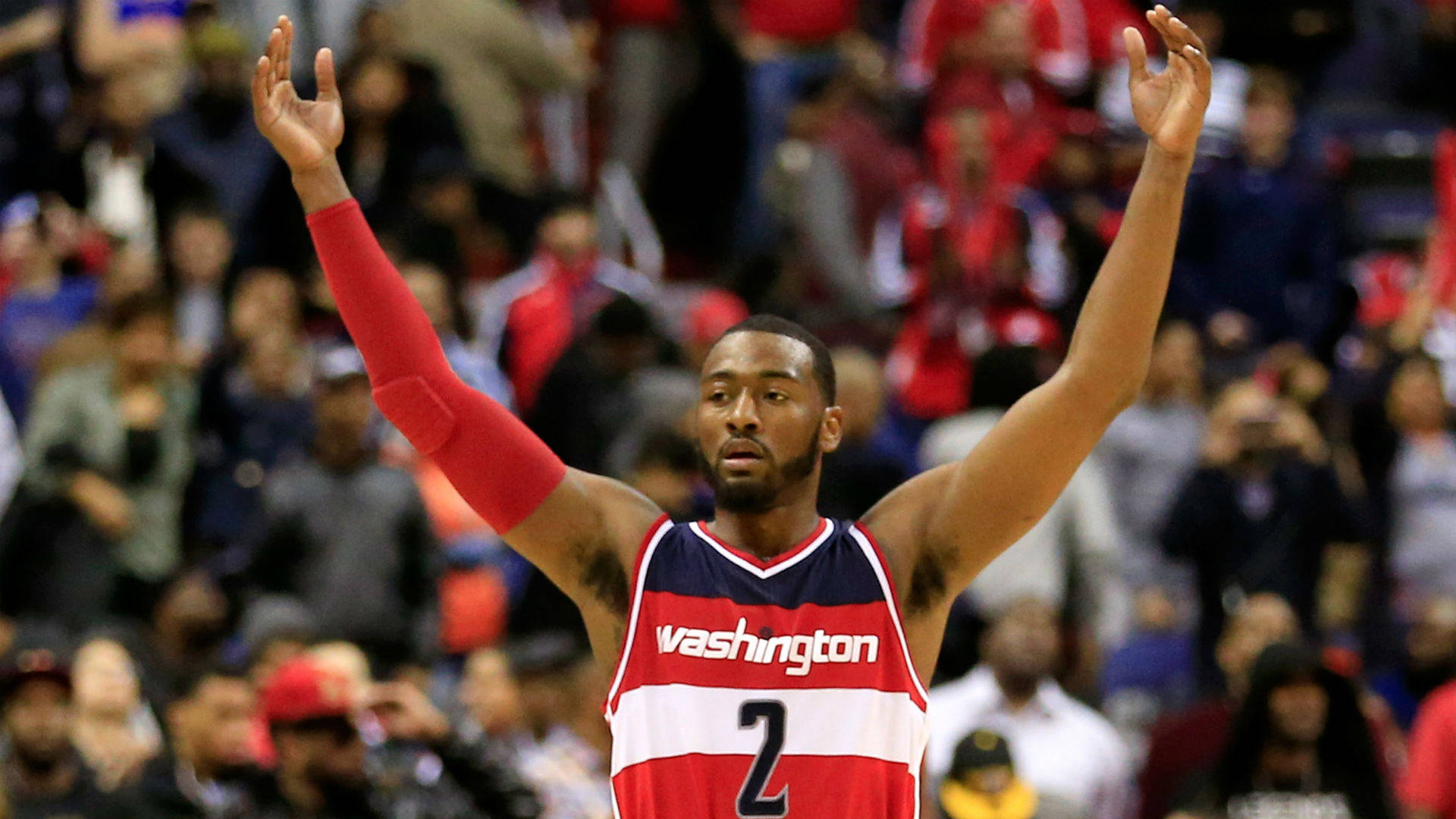 John Wall Hands Up Pose Background