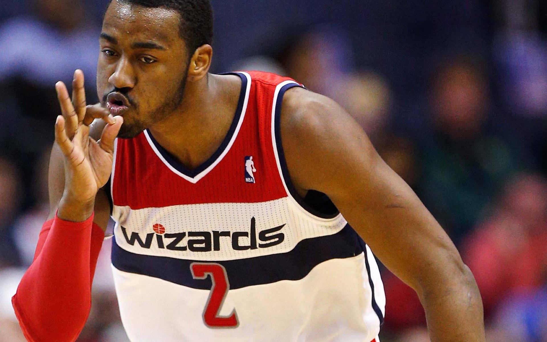 John Wall Making A Three-point Sign Background