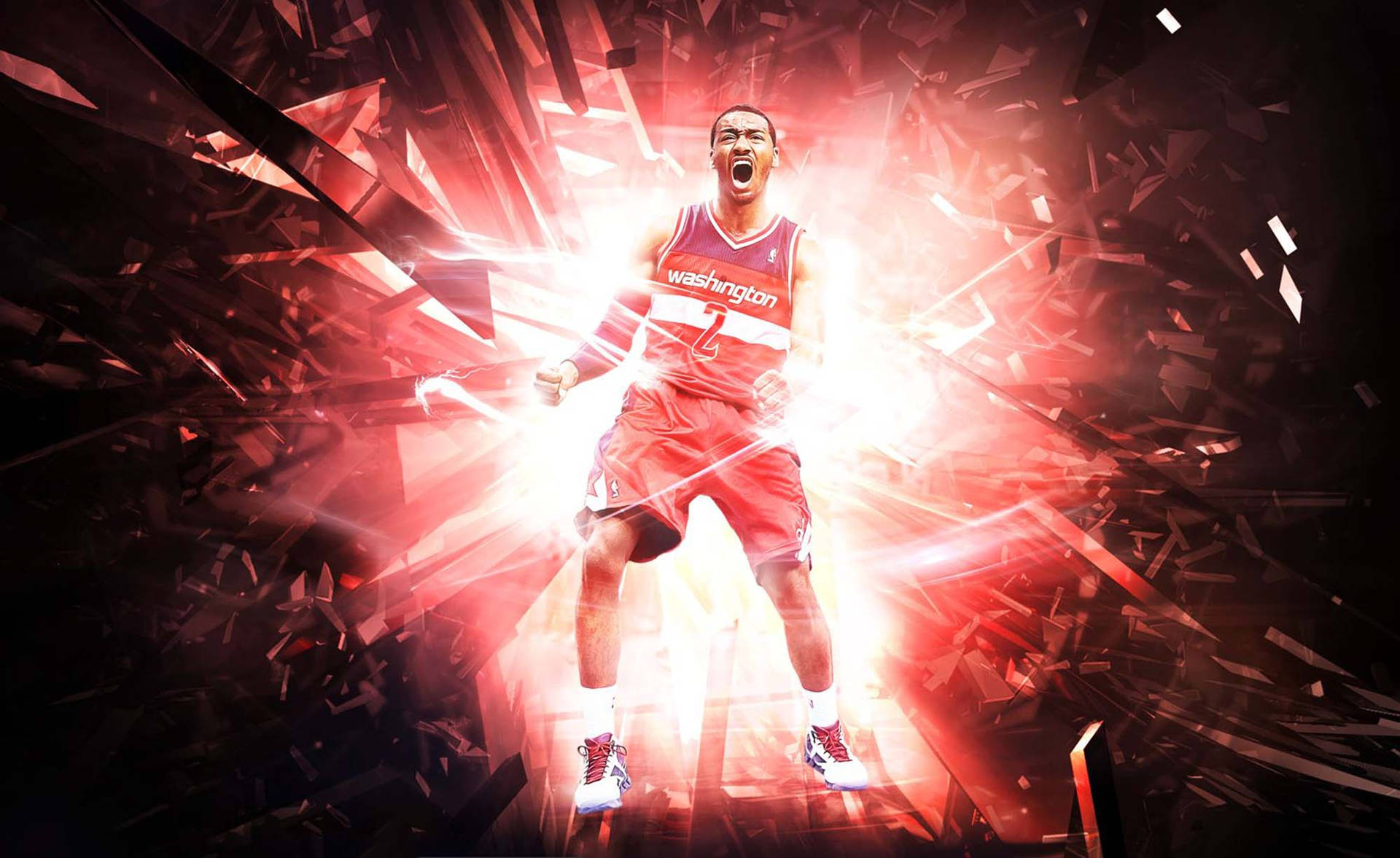 John Wall Red Crystals Art Background