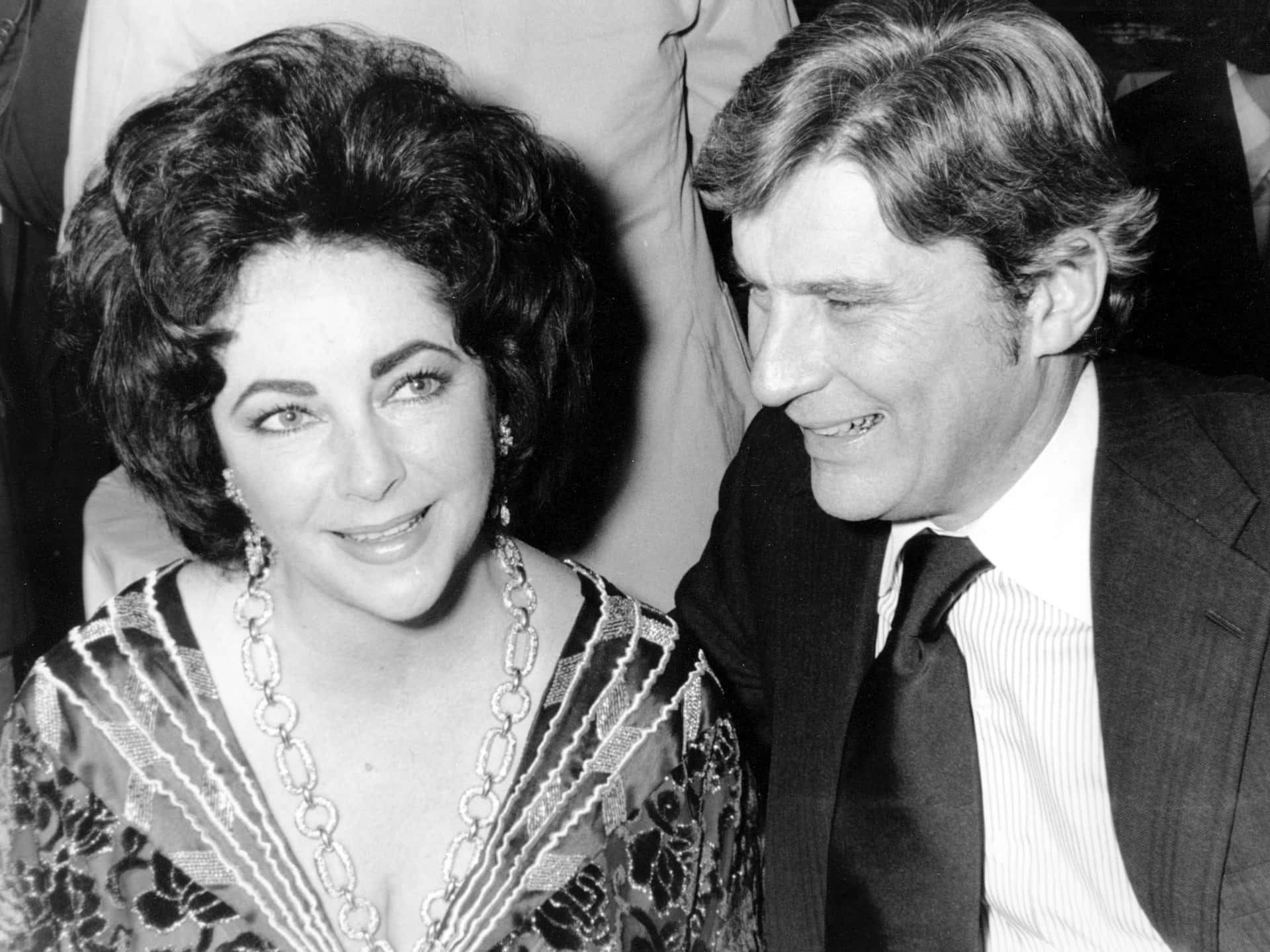 John Warner Smiling With Elizabeth Taylor Desktop Background