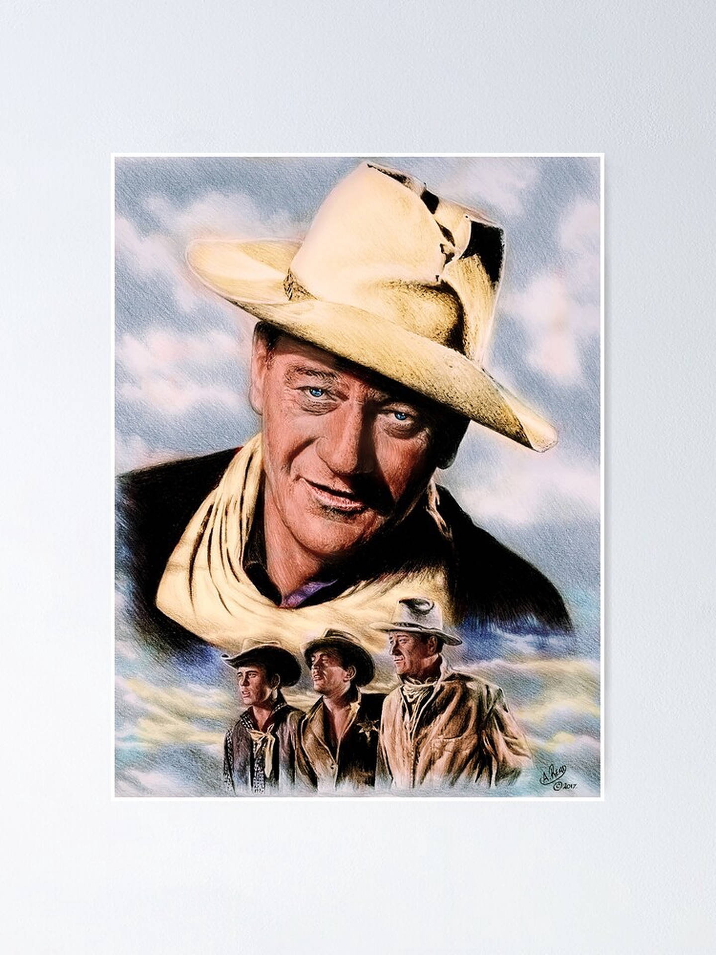 John Wayne Cloudy Sky Background