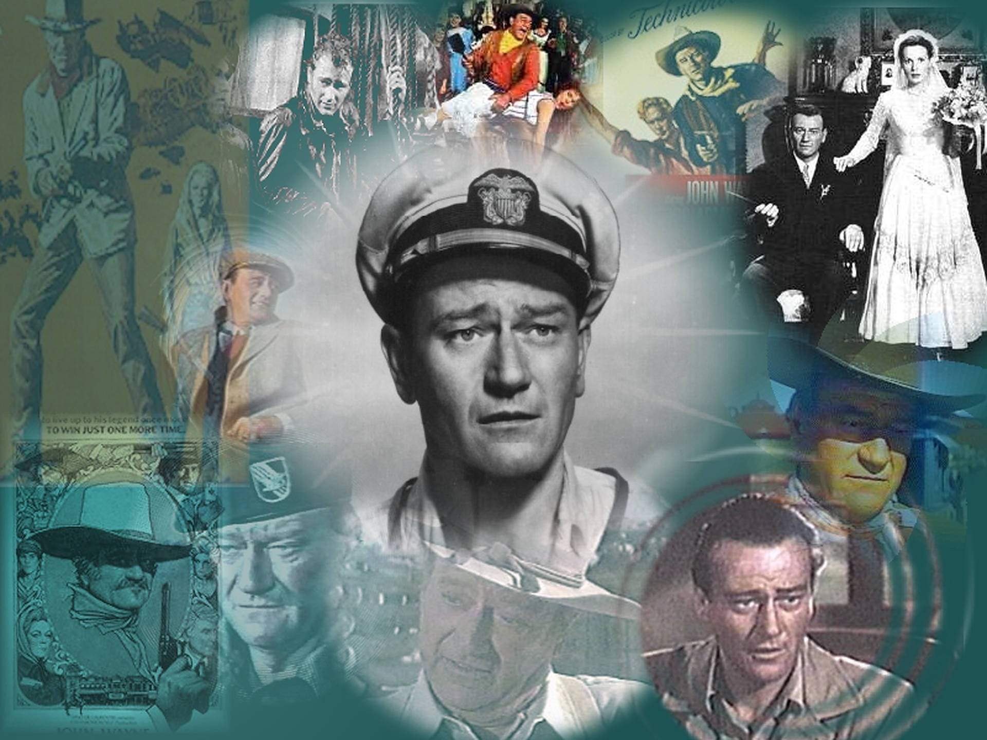 John Wayne Monochrome Background