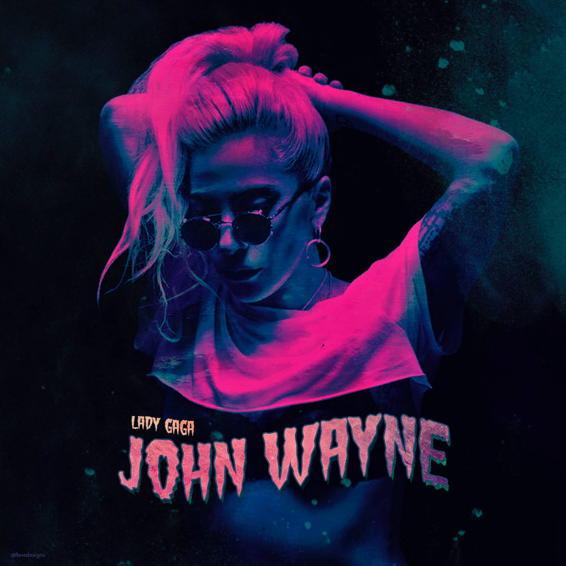John Wayne Neon Poster Background