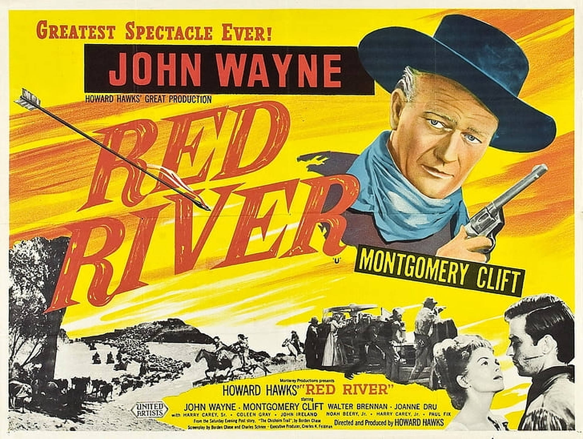John Wayne Red River Poster Background