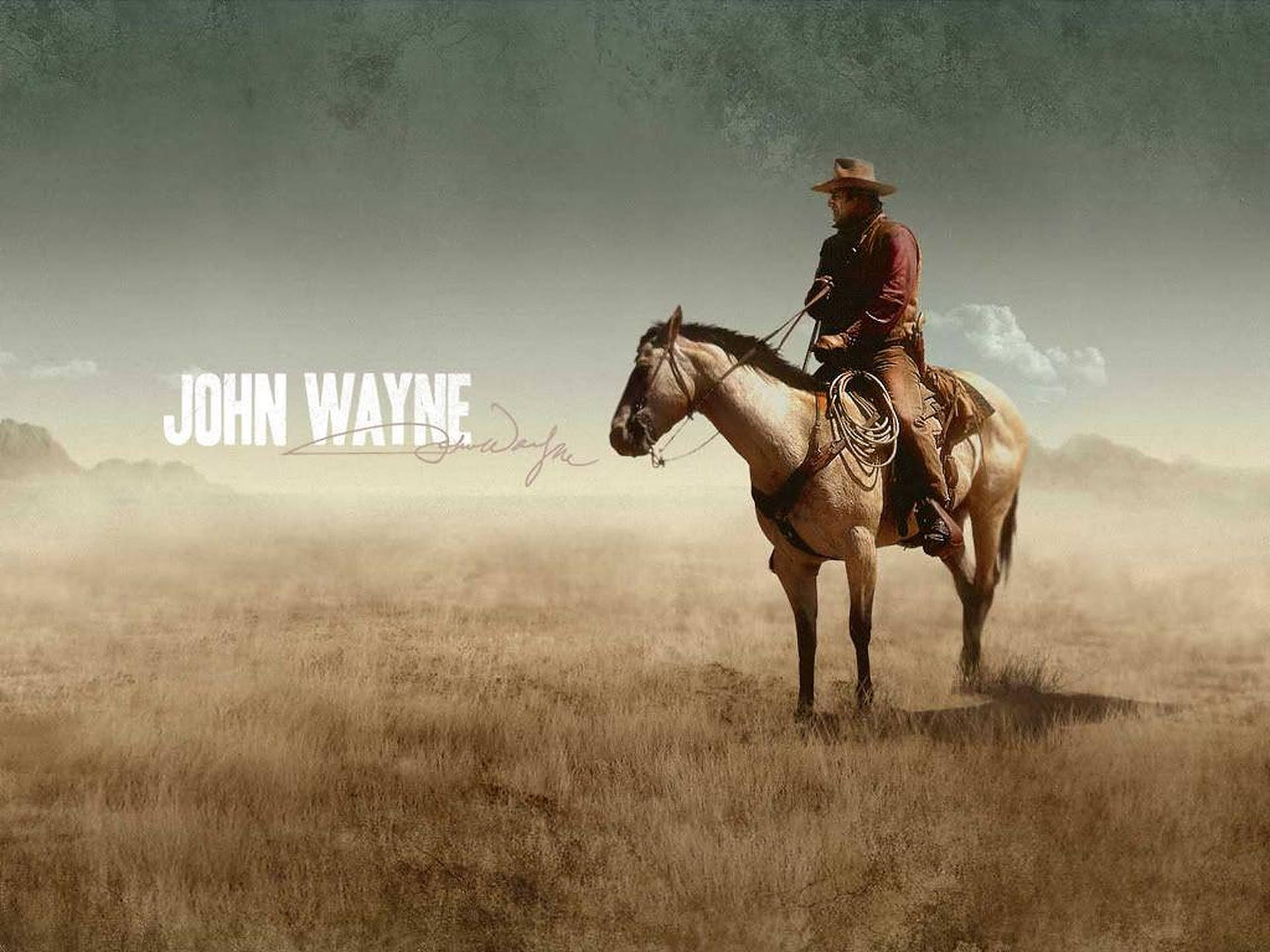 John Wayne Riding A Horse Background
