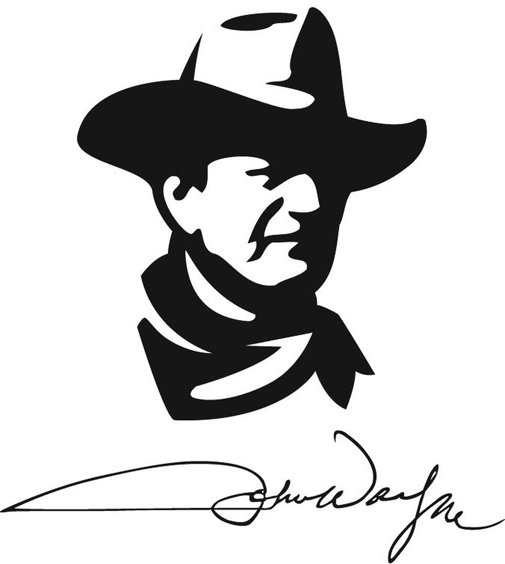 John Wayne Stencil Drawing Background