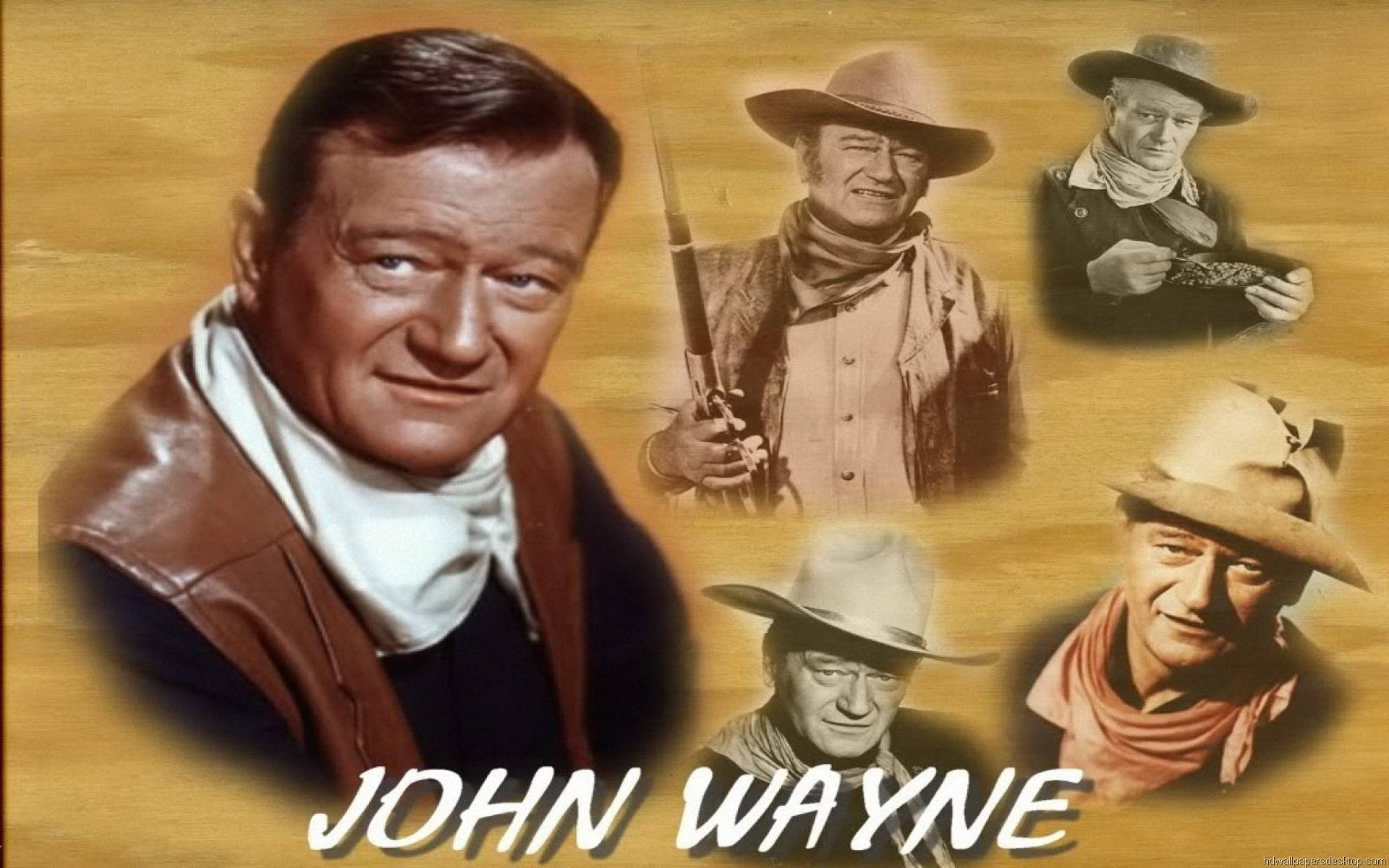 John Wayne Yellow Poster Background