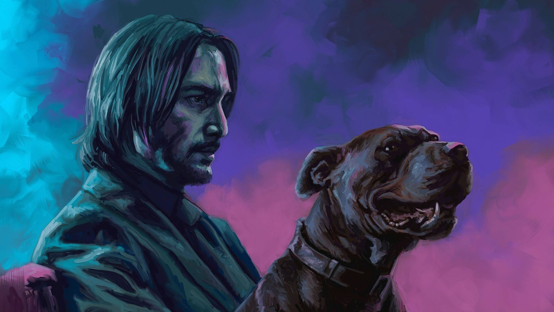 John Wick And Dog Art Background
