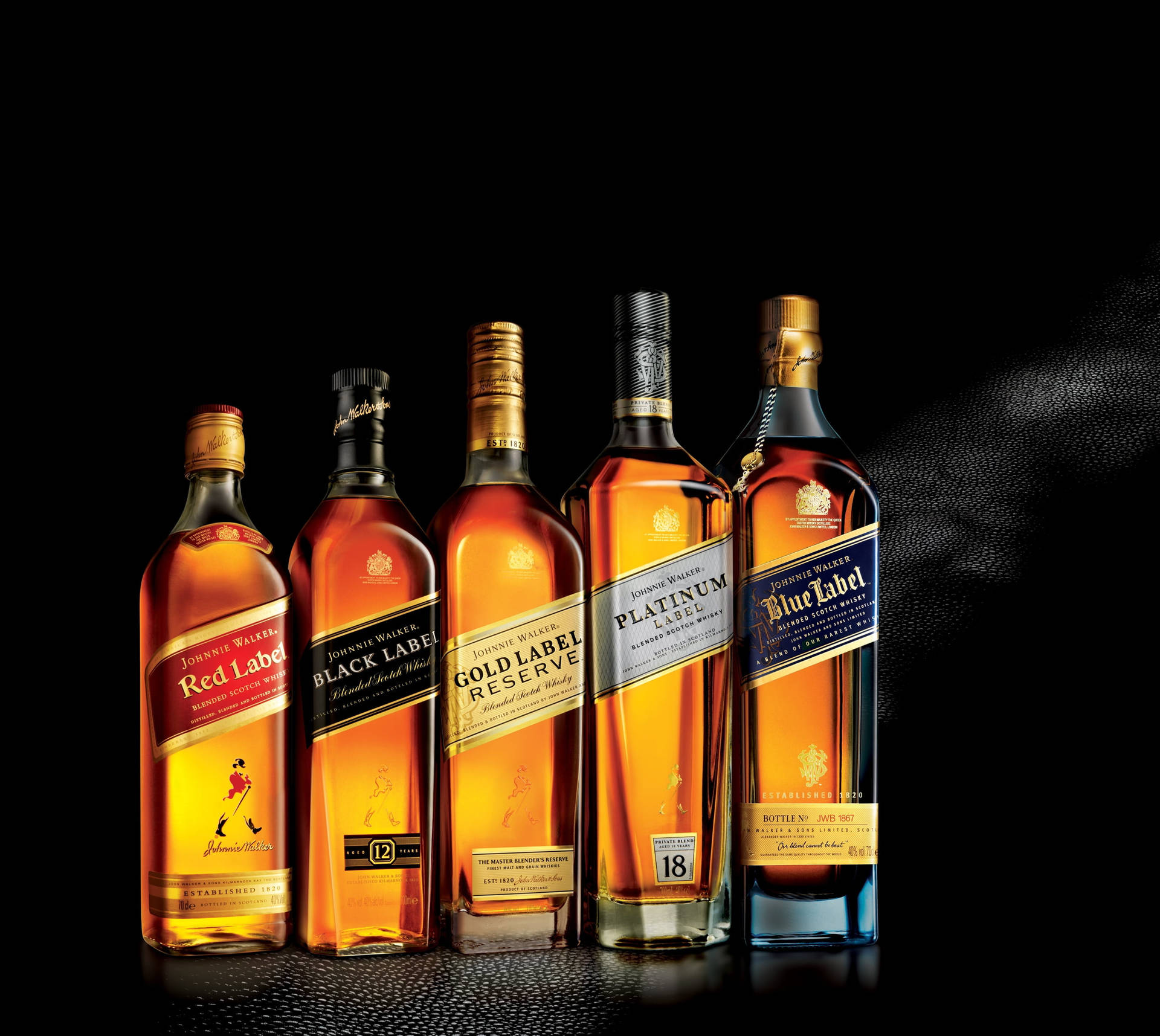 Johnnie Walker Label Bottles Background