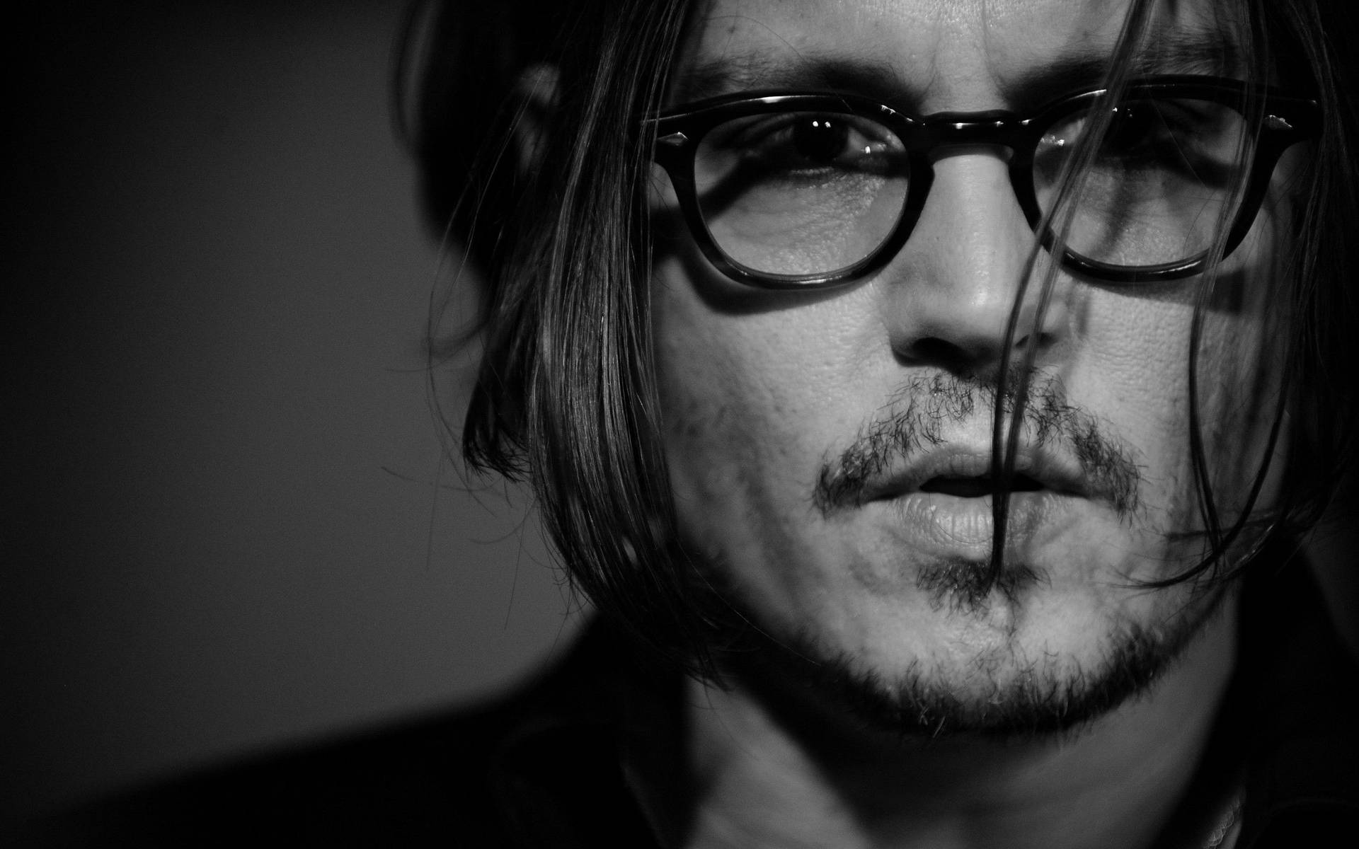 Johnny Depp Black And White Shot Background