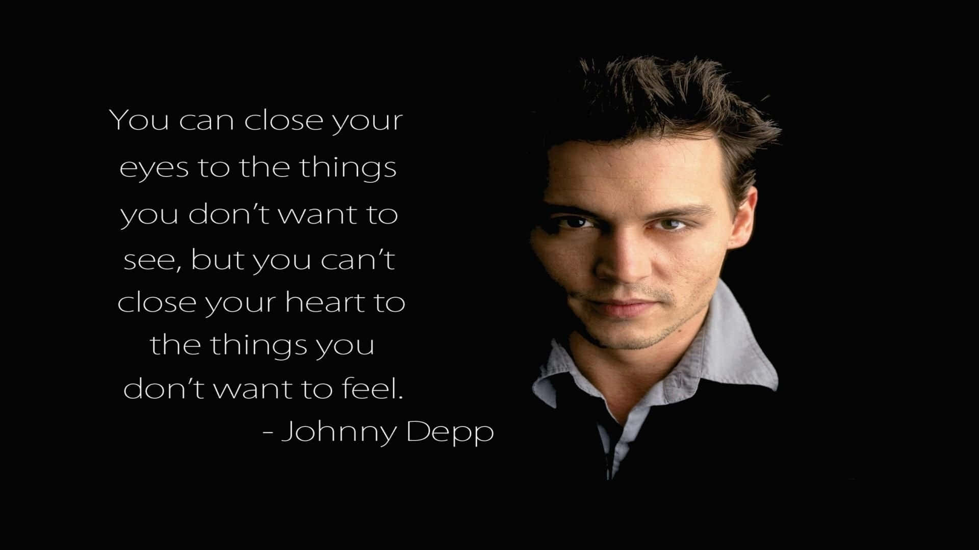 Johnny Depp Quote Portrait Background