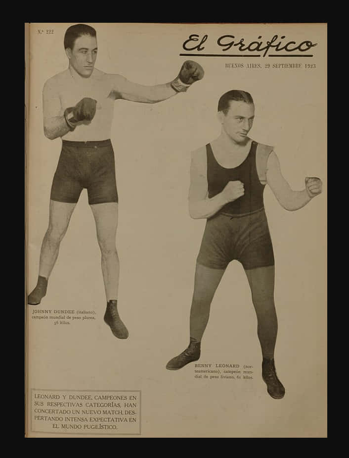 Johnny Dundee And Leonard's Fight Ad Poster Background