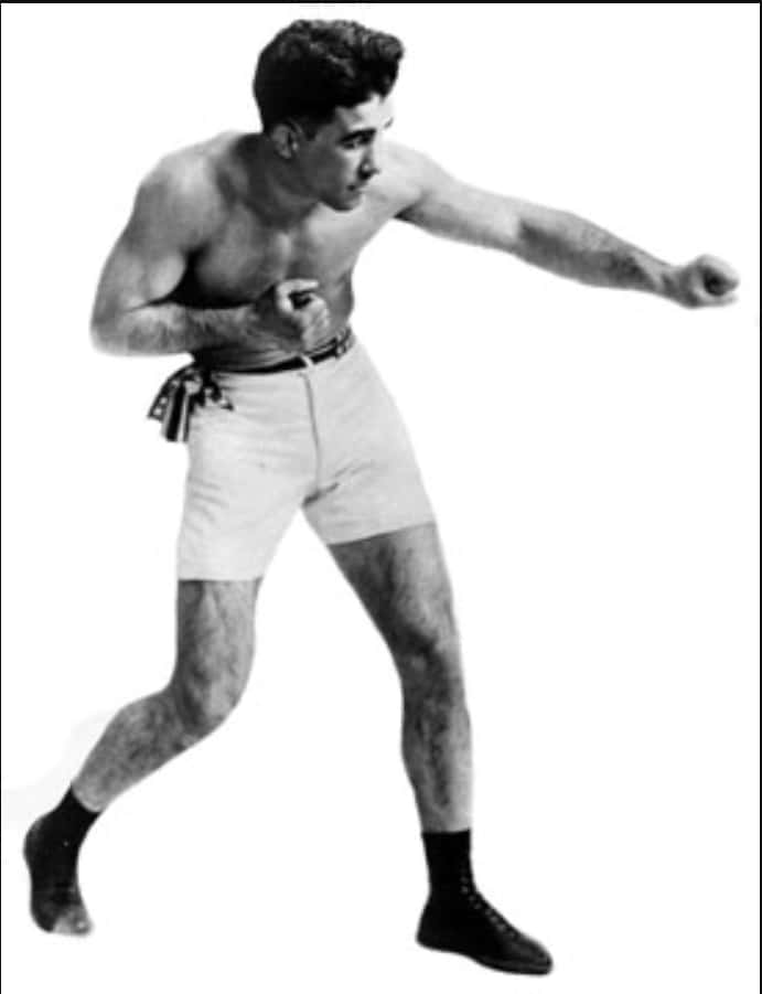 Johnny Dundee's Boxing Pose With Bare Hands Background