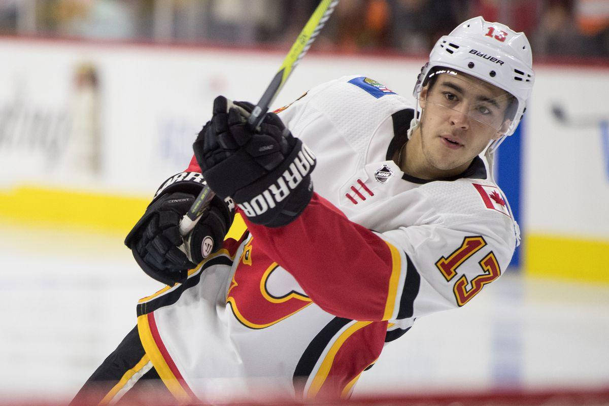 Johnny Gaudreau Ice Hockey Calgary Flames Action Background