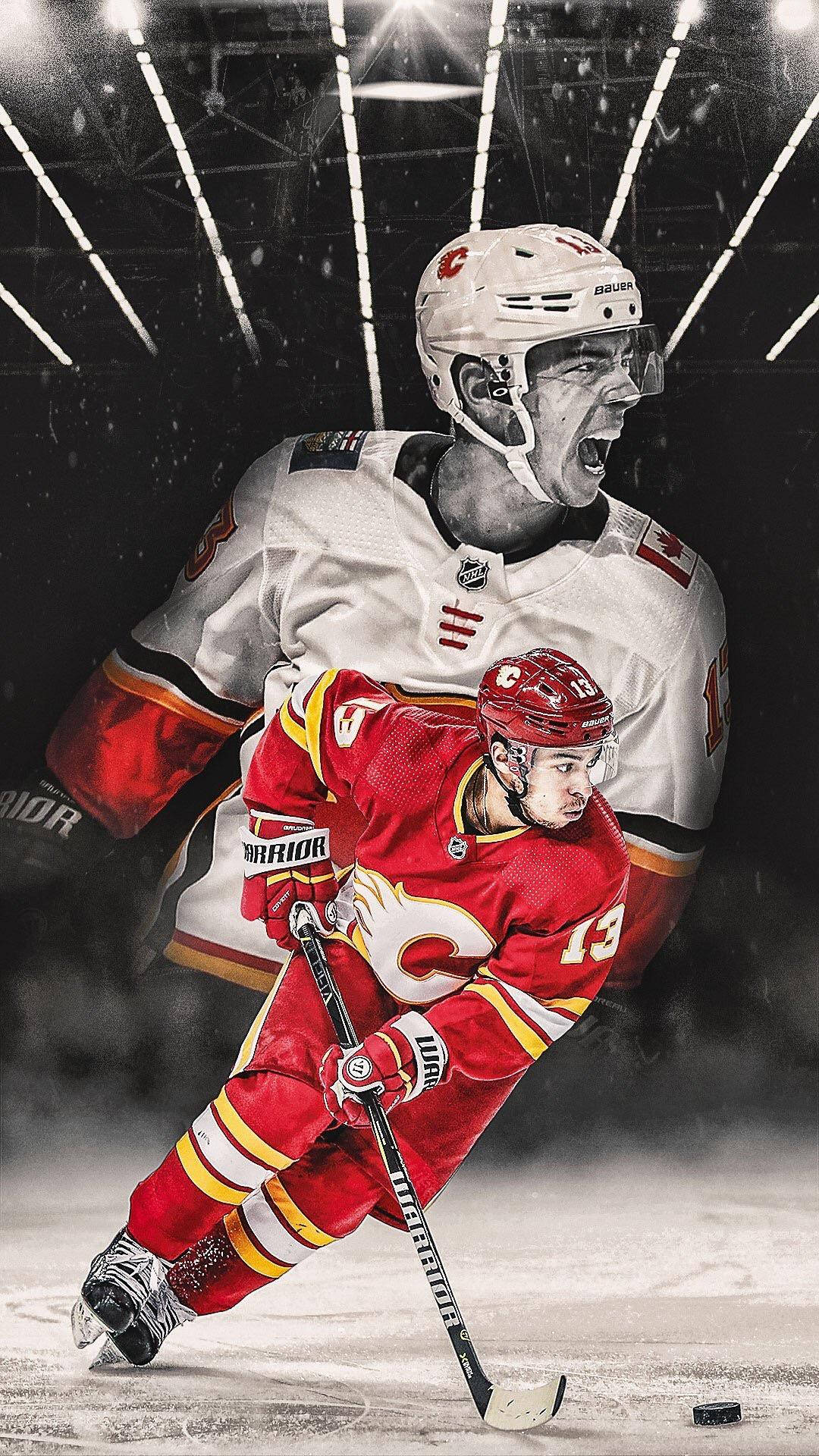 Johnny Gaudreau Ice Hockey Calgary Flames Art Background