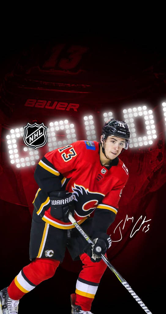 Johnny Gaudreau Ice Hockey Calgary Flames Autograph Background