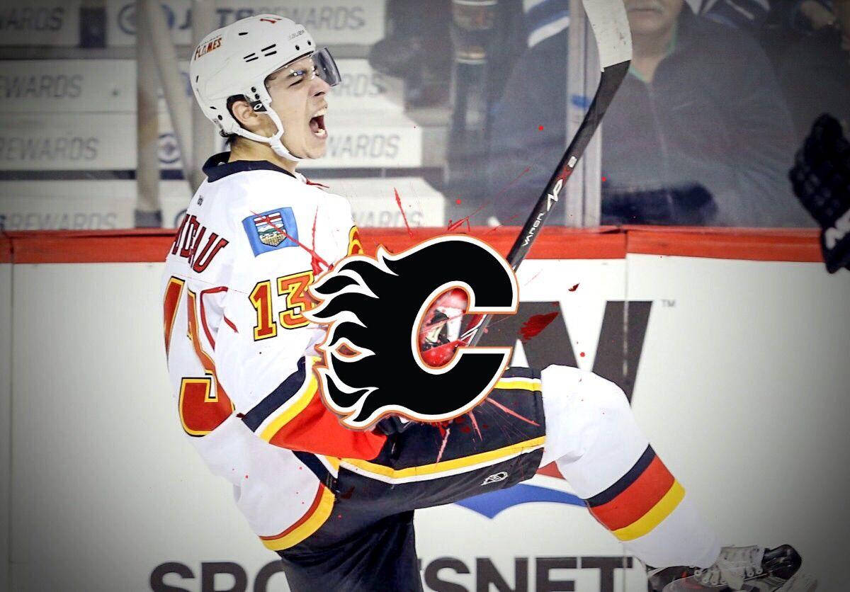 Johnny Gaudreau Ice Hockey Calgary Flames Scream Background