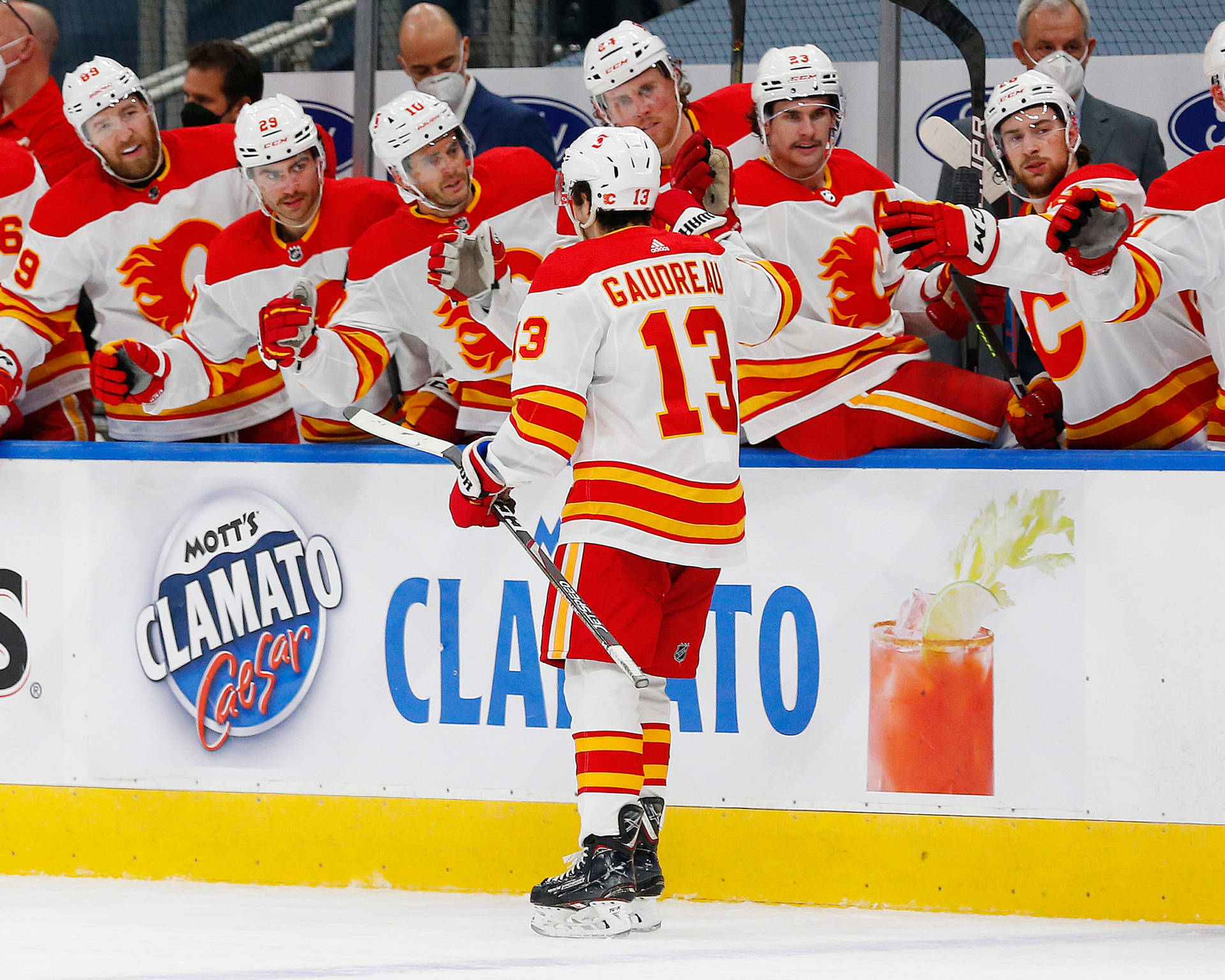 Johnny Gaudreau Ice Hockey Calgary Games Player Cheers Background