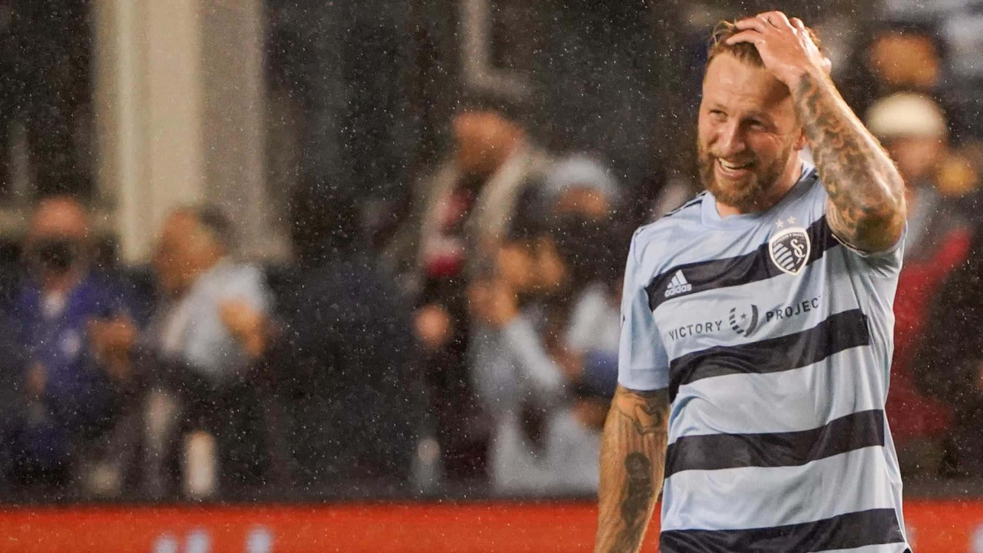 Johnny Russell Sporting Kansas City Versus La Galaxy Background