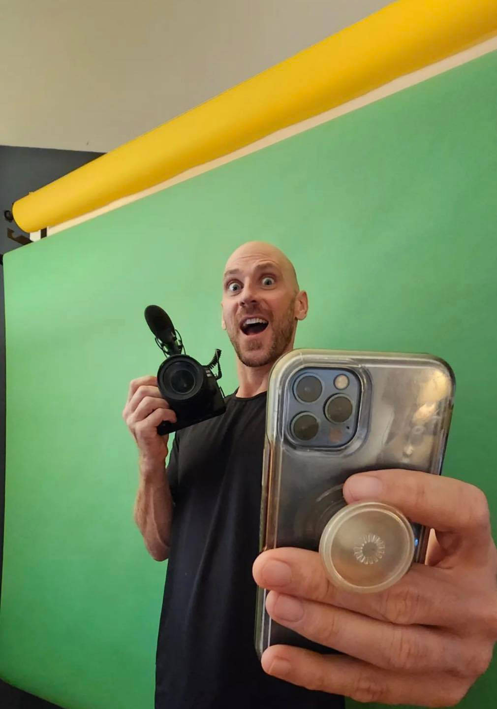 Johnny Sins Showing Off Green Screen Background