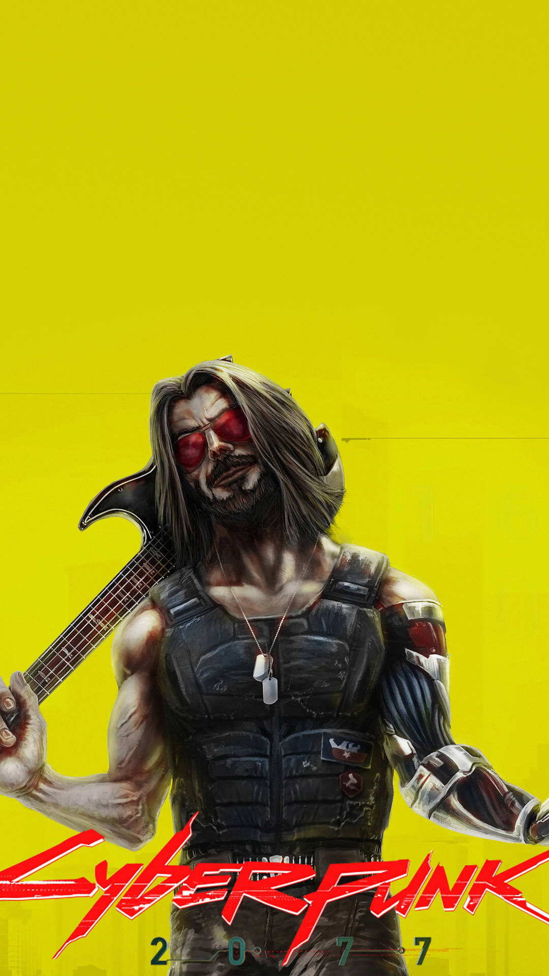 Johnny With Guitar Cyberpunk 2077 Iphone Background