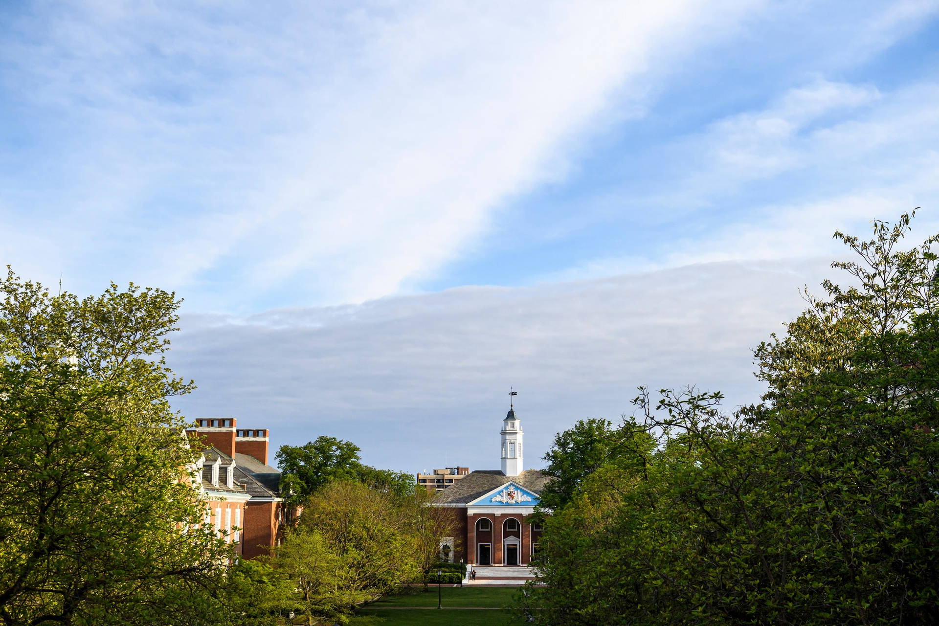 Johns Hopkins University Bright Skies Background