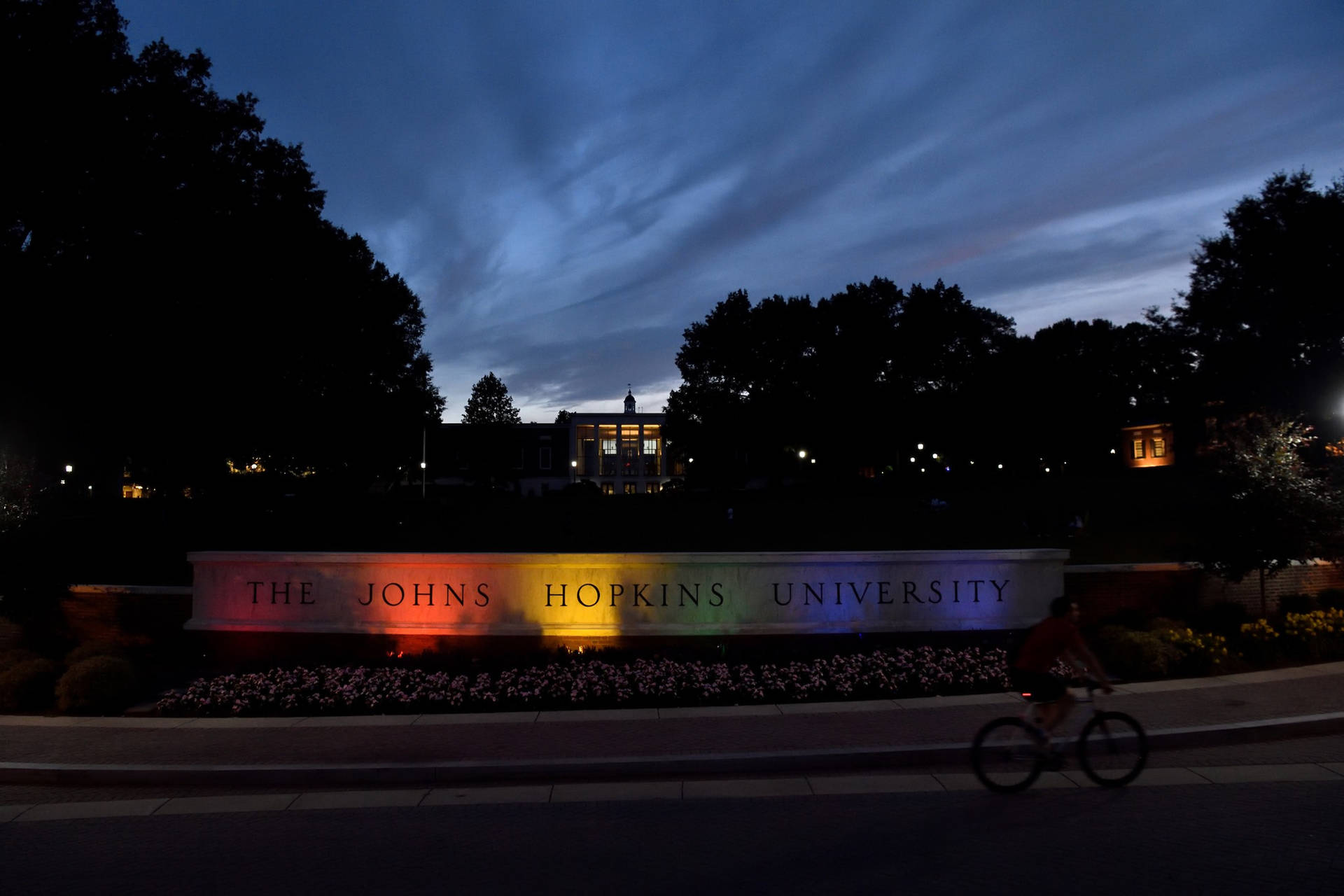 Johns Hopkins University Colored Lights Background