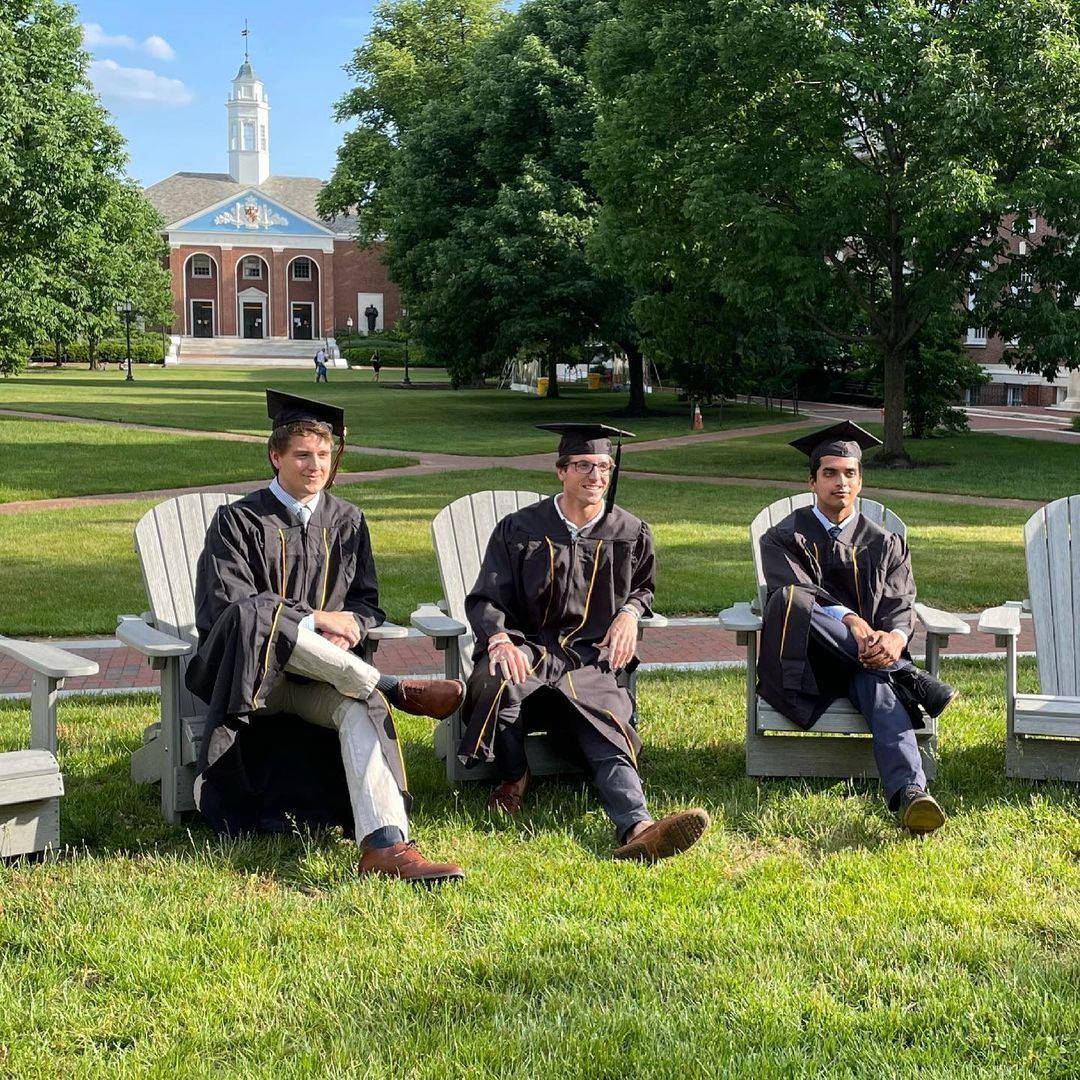 Johns Hopkins University Graduates Posing Background