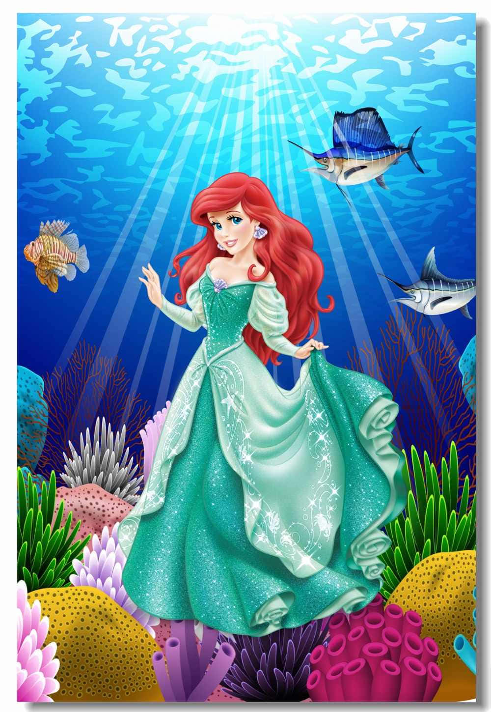 Join Ariel And Her Friends On The Seafloor For Underwater Adventures. Background