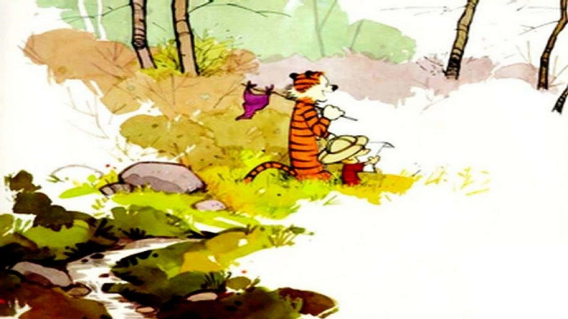 Join Calvin And Hobbes On Their Hilarious Adventures Background