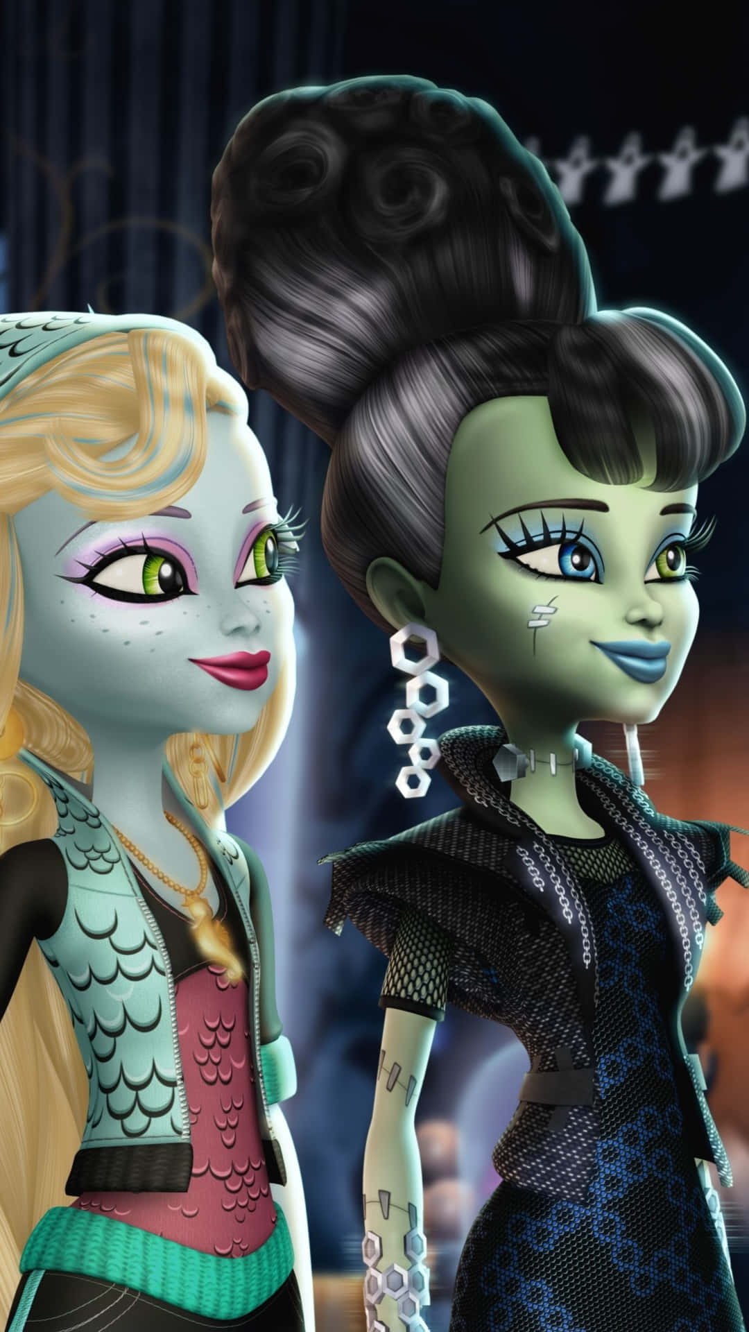 Join Ghoulia, Clawdeen And Frankie On Their Journey At Monster High Background