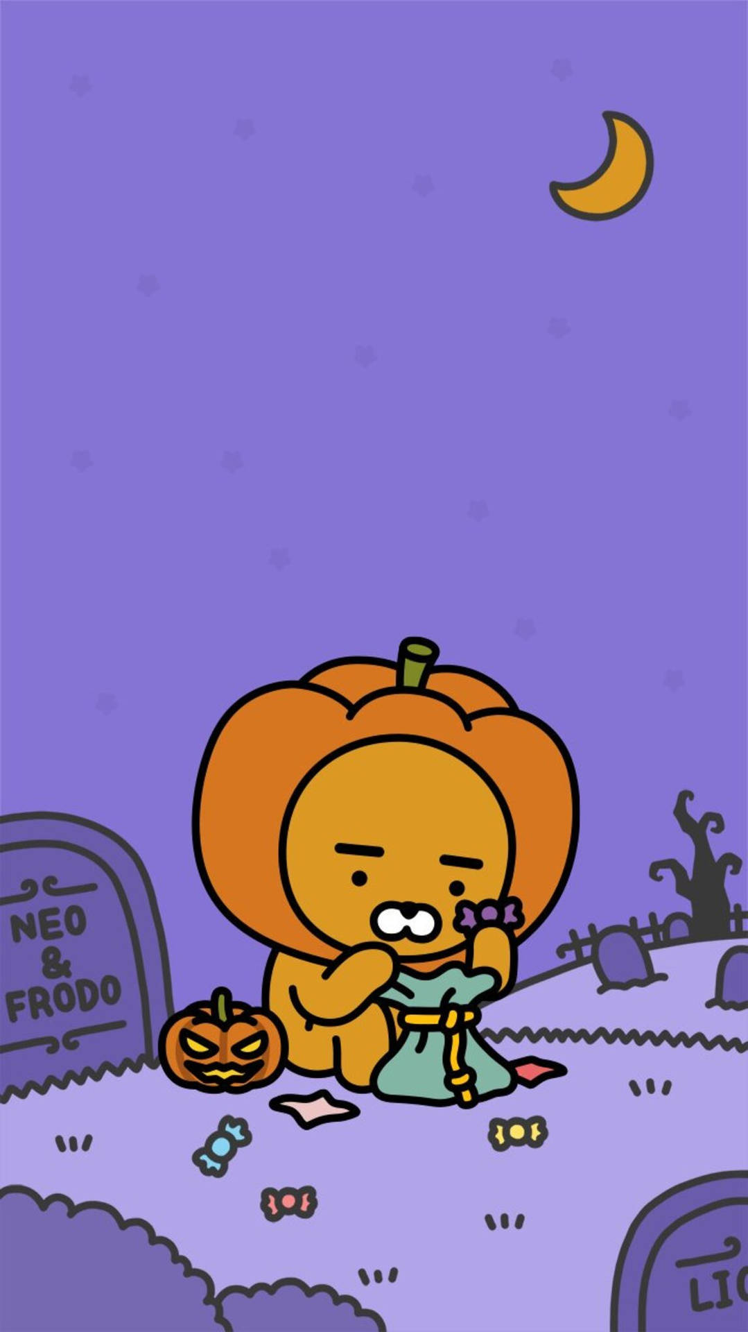 Join Ryan The Kakao Friend For A Spooky Halloween Background