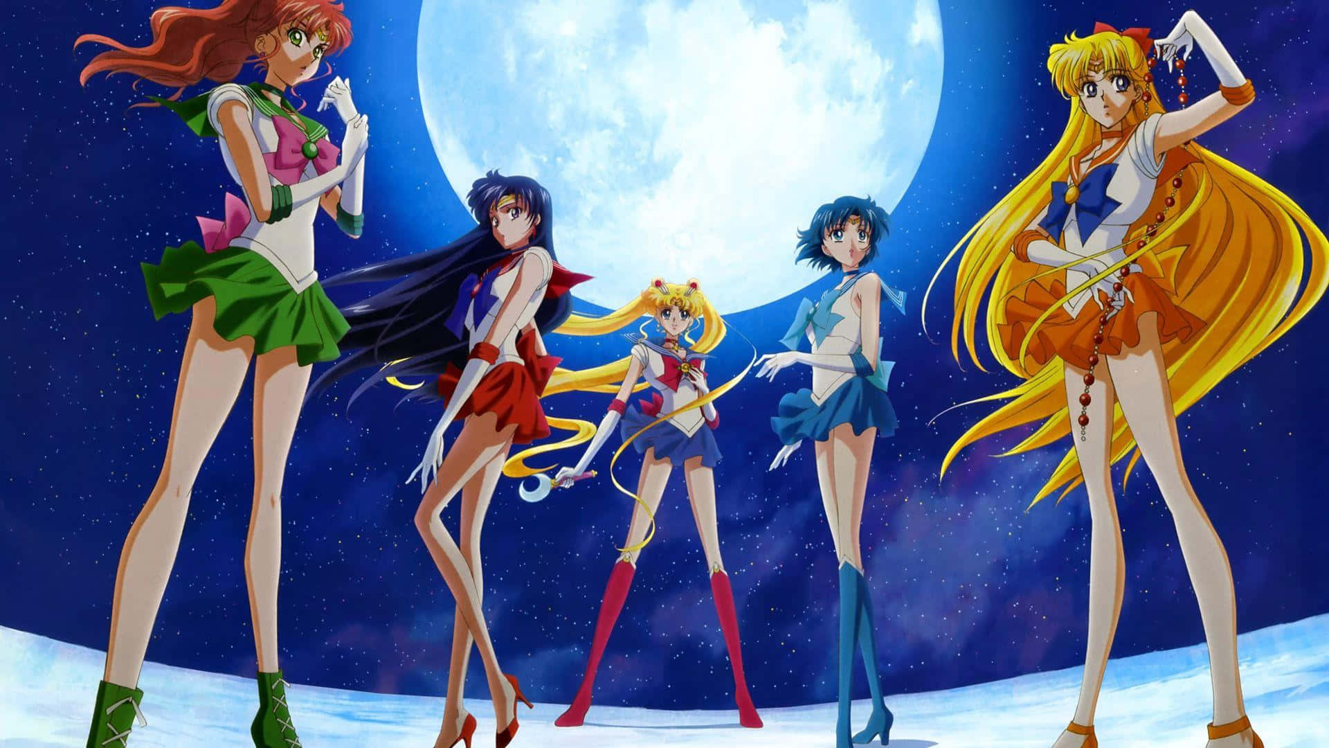 Join Sailor Moon And Her Guardians In The Defense Of Earth In Sailor Moon Crystal Background