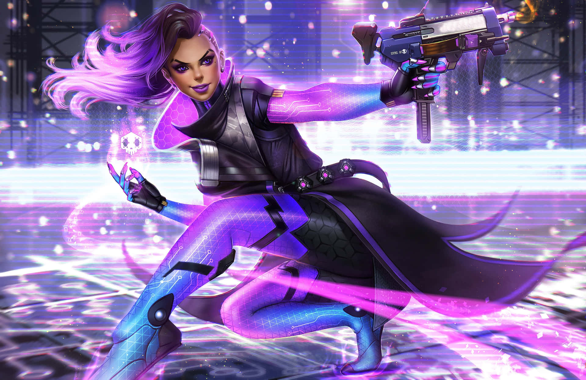 Join Sombra In The Battle For The Future Background