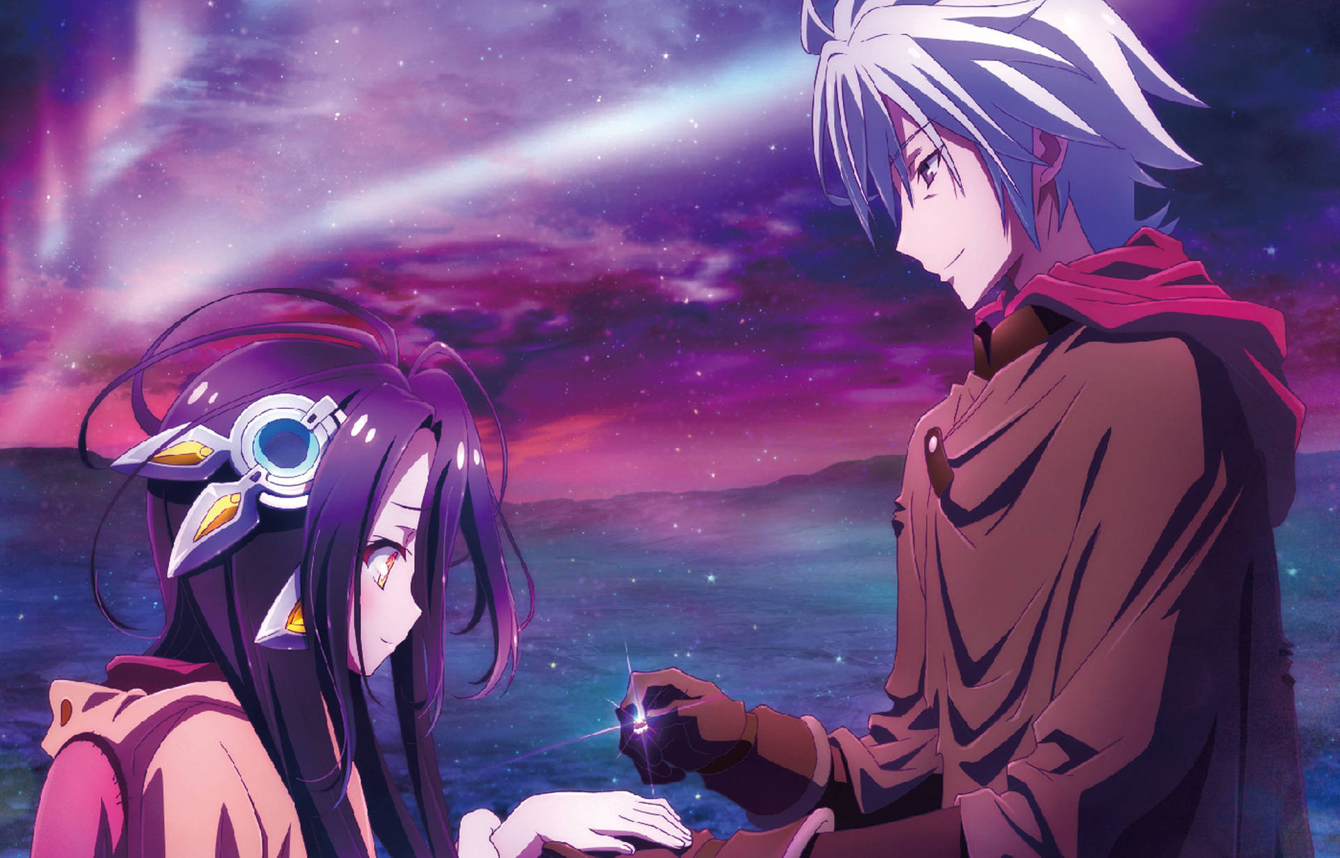 Join Sora And Shiro As They Embark On Escapist Adventures In The World Of No Game No Life. Background