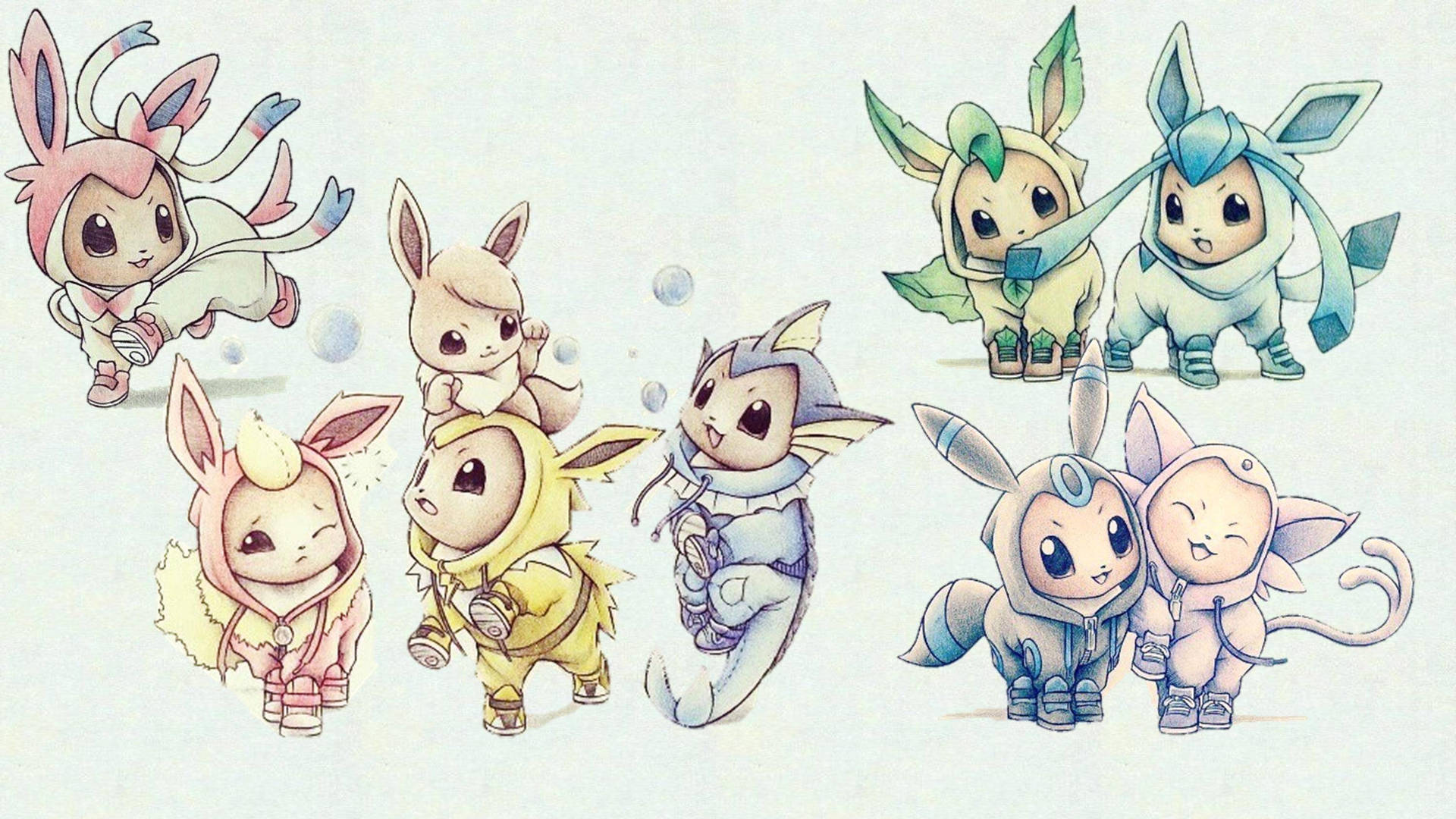 Join The Eeveelution Gang With The Cutest Of Pokemon! Background