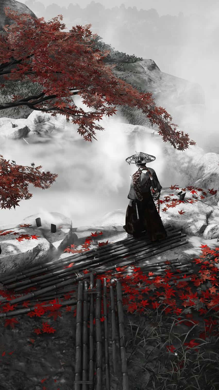 Join The Fight For Tsushima In A Stunning Samurai Adventure On The Iphone Background