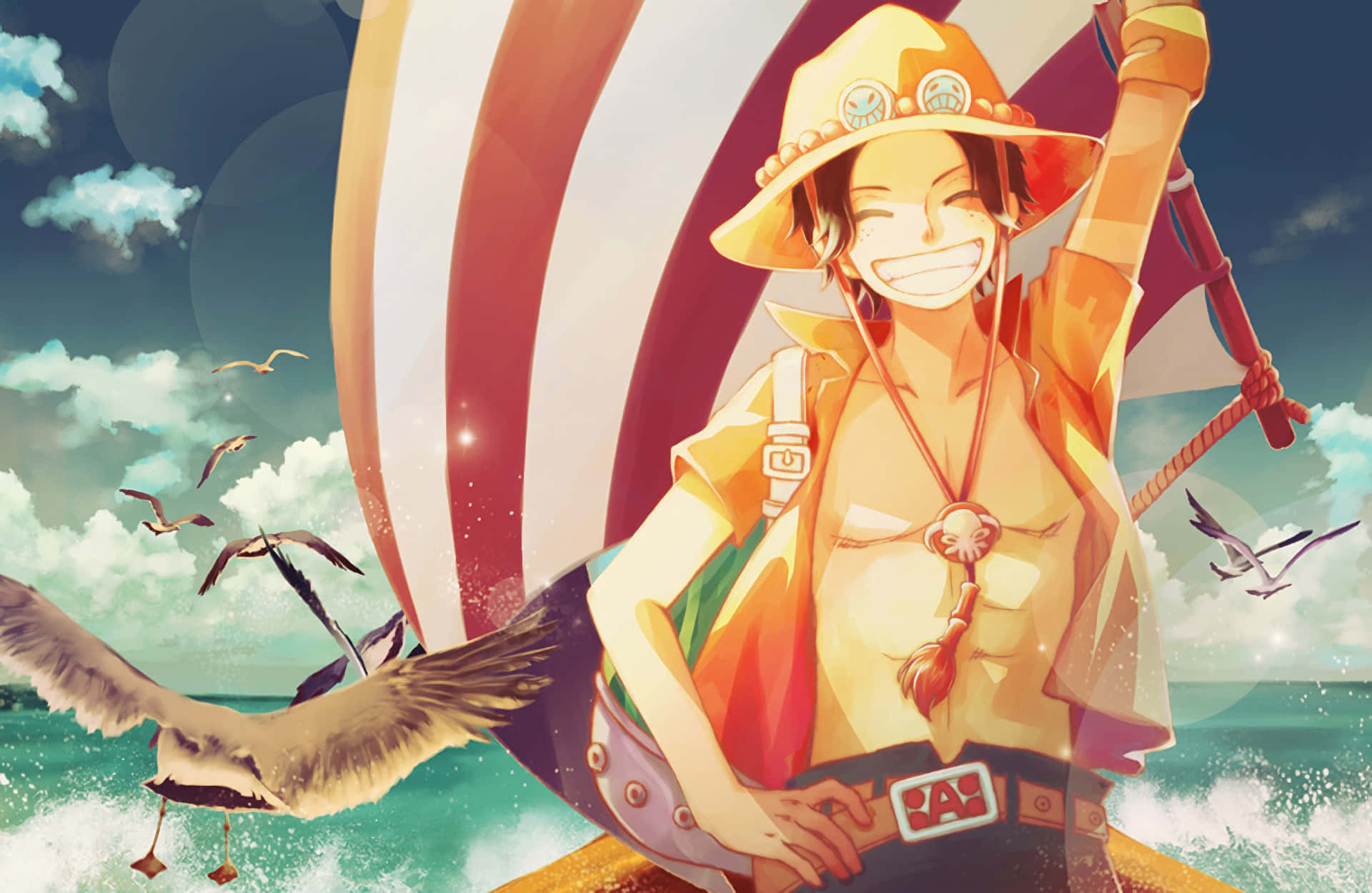 Join The Straw Hat Pirates And Fight Alongside Portgas D Ace! Background